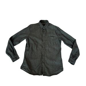 Uniqlo Shirt Men’s Size Large Chacoal Gray Long Sleeve Button Up Cotton